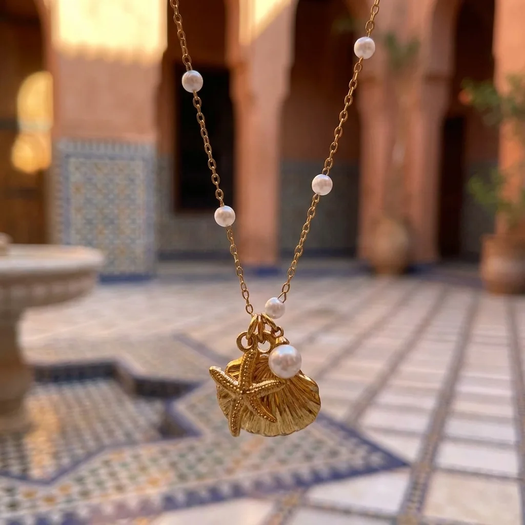 “Bientôt disponible” Chaîne Perlée avec Pendentifs Étoile de Mer *MOANA*