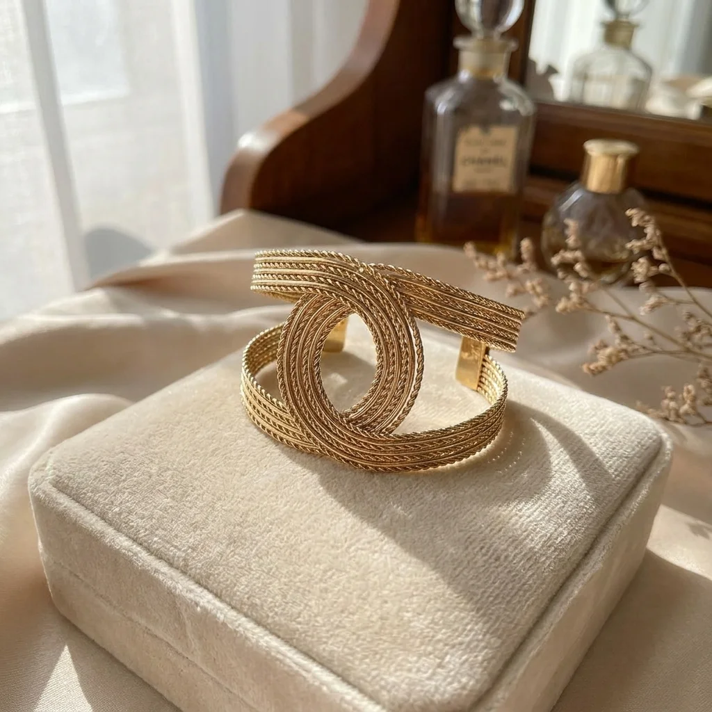 “Bientôt disponible”  Bracelet Manchette Élégance Tressée Gold