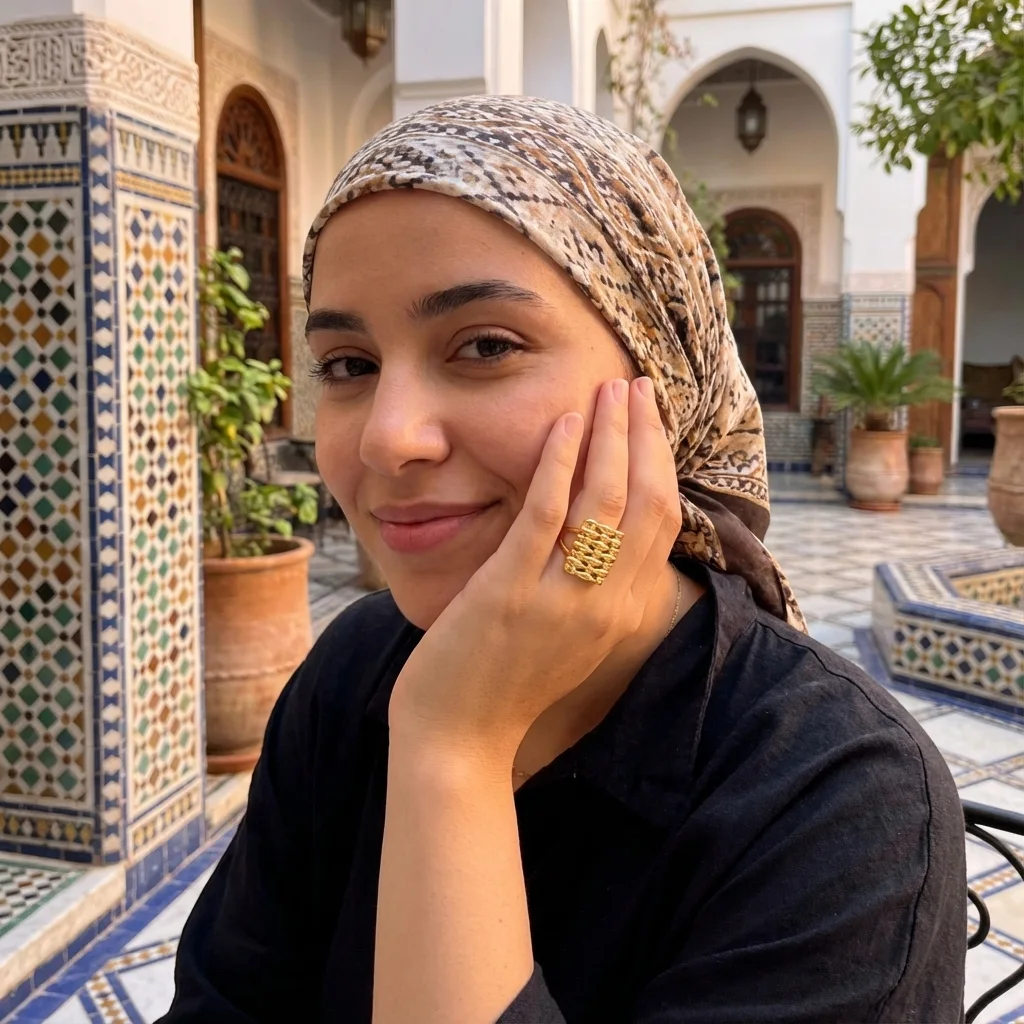 خاتم بتصميم مستطيلة متشابكة – أناقة هندسية معاصرة