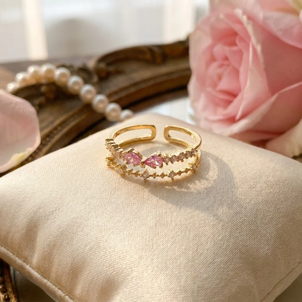 “Bientôt disponible”  Bague Ajustable Double Rang 