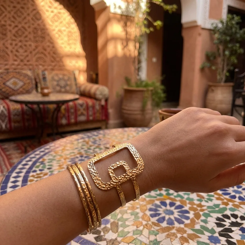 “Bientôt disponible” Bracelet Manchette Martelé 