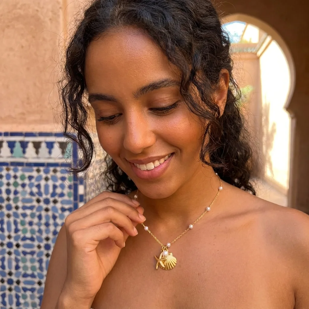 “Bientôt disponible” Chaîne Perlée avec Pendentifs Étoile de Mer *MOANA*