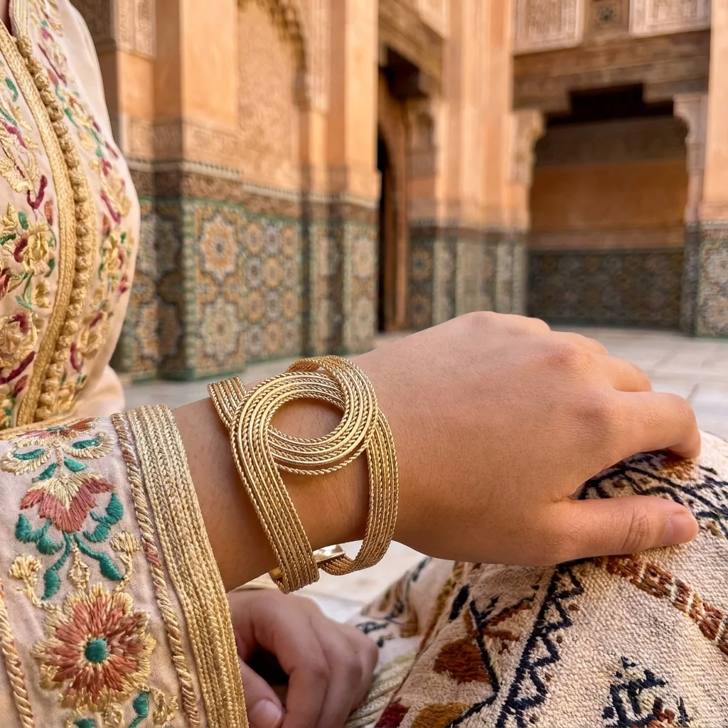 “Bientôt disponible”  Bracelet Manchette Élégance Tressée Gold
