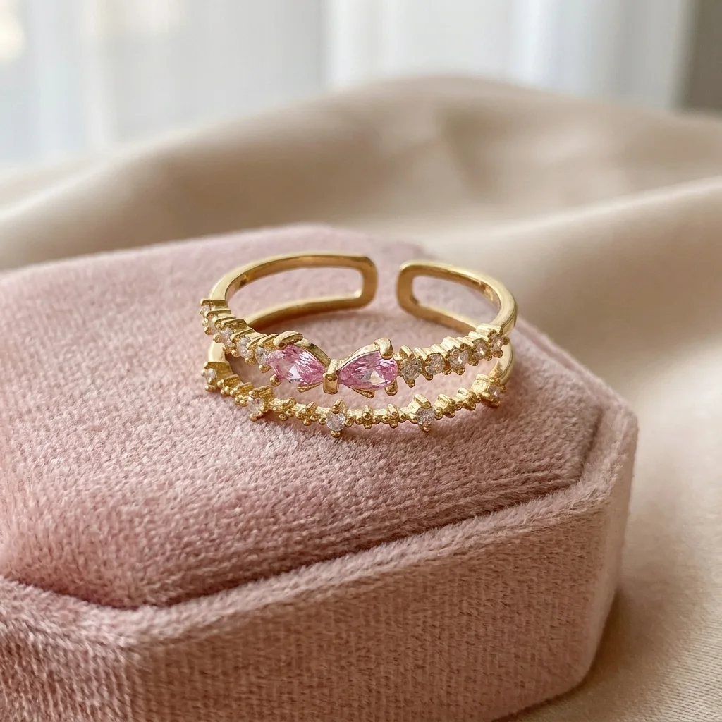 “Bientôt disponible”  Bague Ajustable Double Rang 