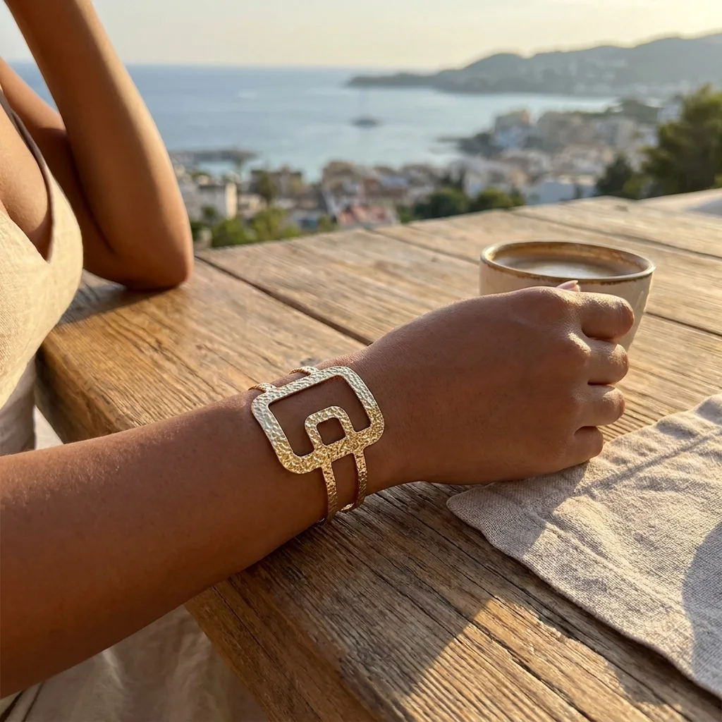 “Bientôt disponible” Bracelet Manchette Martelé 