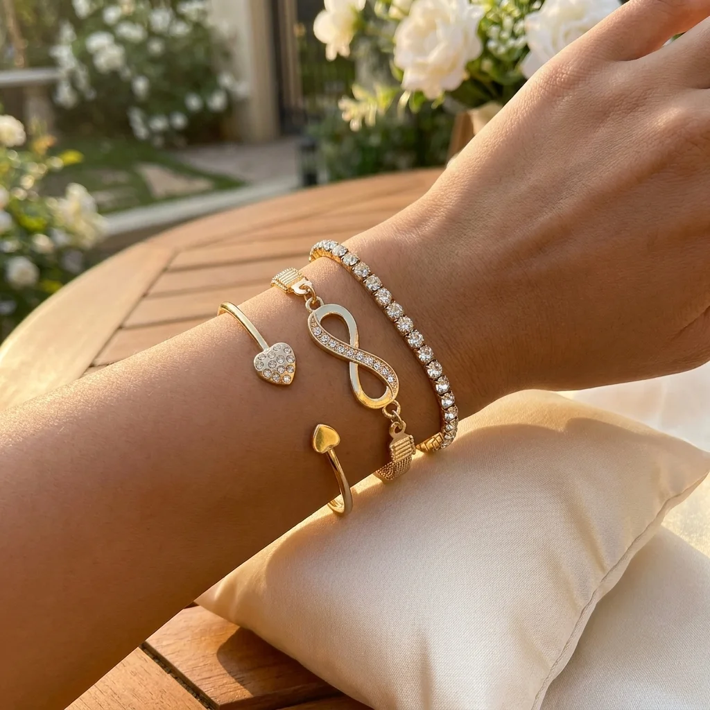 “Bientôt disponible” Set de Bracelets Infinity Love Gold