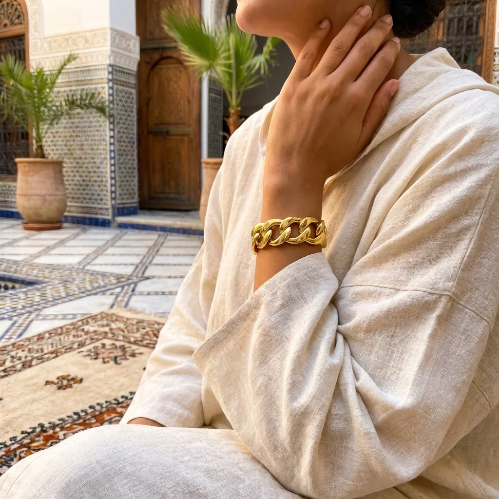 سوار  بسلسلة  متشابكة – فخامة عصرية