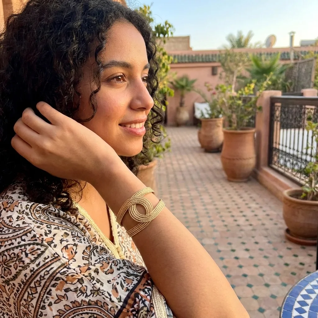 “Bientôt disponible”  Bracelet Manchette Élégance Tressée Gold