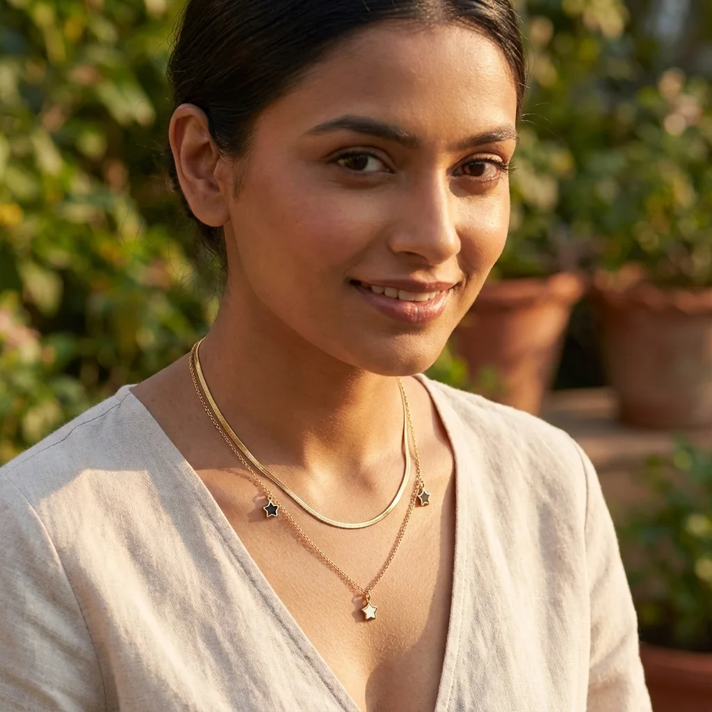 قلادة نجوم من الفولاذ والتيتانيوم