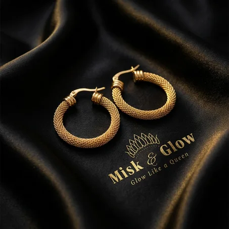 أقراط  عيار 18 – فن النسج في حلقة واحدة