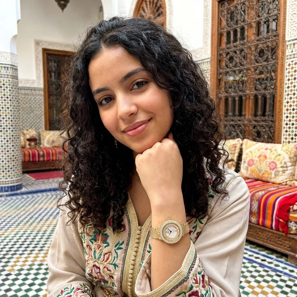 ساعة فاخرة مطلية بالذهب 18k– تصميم ملكي ولمسة من اللؤلؤ واللمعان