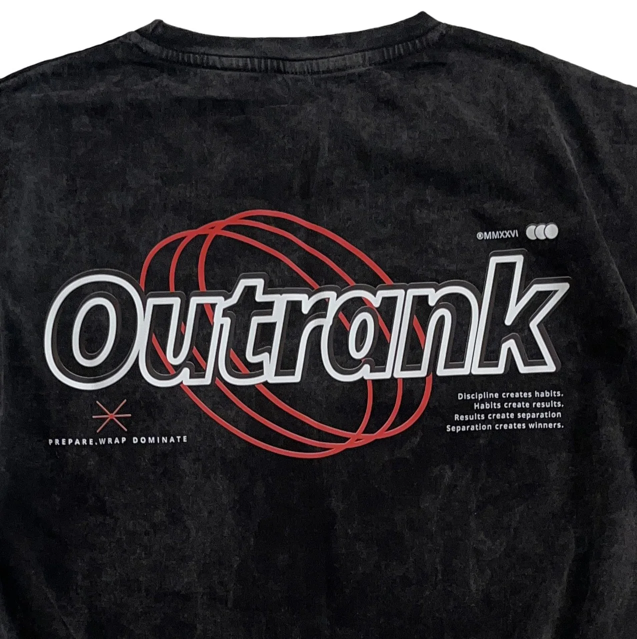 OUTRANK OVERSIZED ACID WASH BLACK T-SHIRT