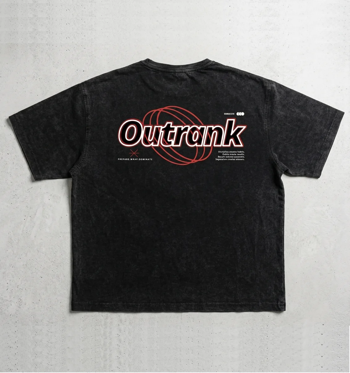 OUTRANK OVERSIZED ACID WASH BLACK T-SHIRT