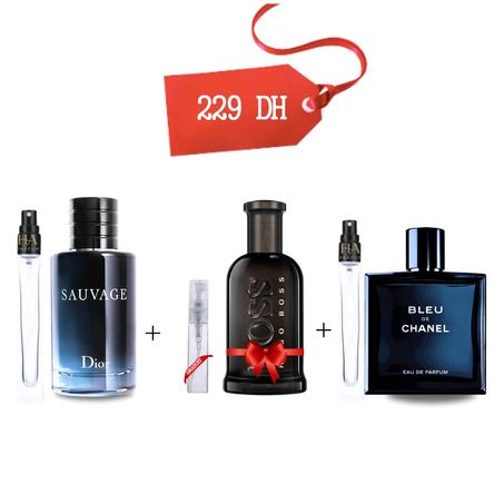 Pack : Sauvage + Bleu de Chanel  + 5 ml gratuit, Hugo Boss