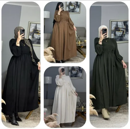 فستان أنيق بقصة مريحة وأكمام منفوخة - 219 درهم فقط!