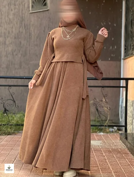 ✨ عباية 2 قطع كروبي - أناقة تليق بملكتك 🌸