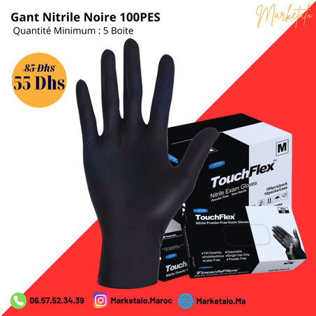 Gant Nitrile Noire 500Pes