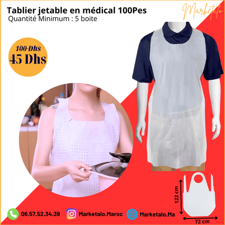 Tablier jetable en médical 500Pes