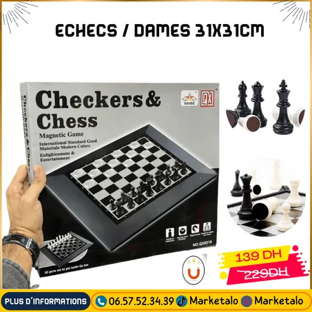 ECHECS / DAMES 31X31CM