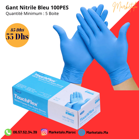 Gant Nitrile Bleu 500Pes