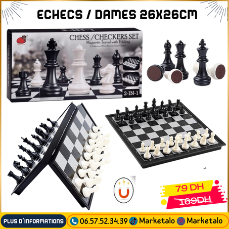ECHECS / DAMES 26X26CM