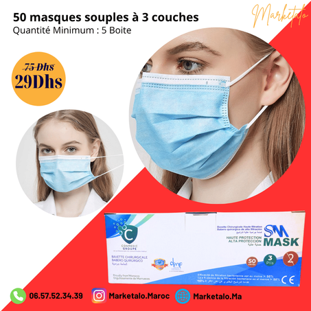 Masques souples à 3 couches 250pes