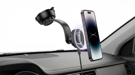 حامل هاتف مغناطيسي للسيارة مع شحن لاسلكي سريع 15 واط