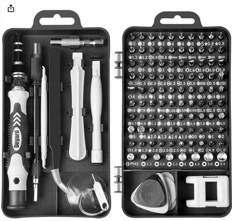مجموعة مفكات براغي دقيقة صغيرة 118 في 1، مجموعة ادوات اصلاح احترافية من الستانلس ستيل متعددة الوظائف للجوال واللابتوب والكمبيوتر والنظارات والالكترونيات والمزيد -