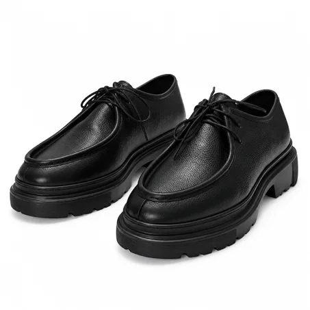 Derbies Chunky en Cuir Grainé