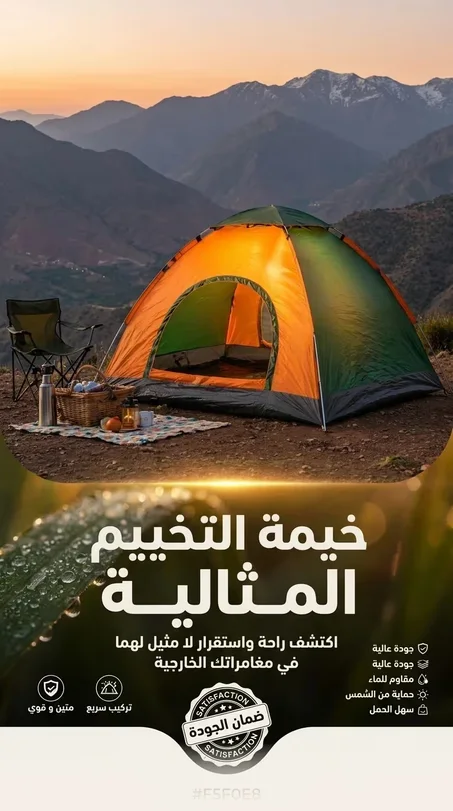 خيمة التخييم المثالية في أحضان الطبيعة ⛺