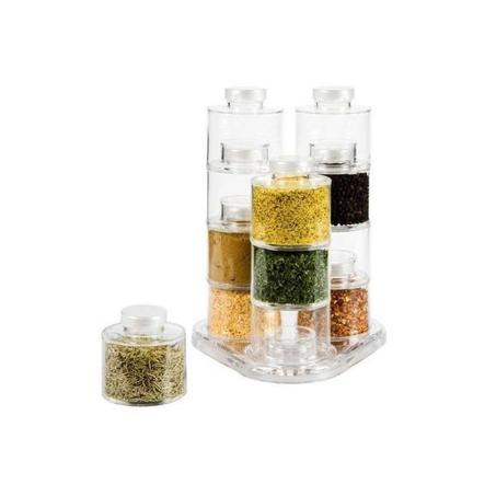 Boîtes d'assaisonnement transparent,12 pièces avec support