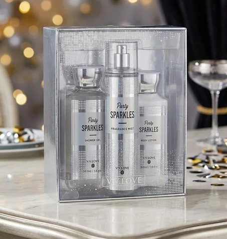 V.V.Love Coffert Cadeau " Party Sparkles"  ( Gel douche + Lotion + Brume Parfumée )