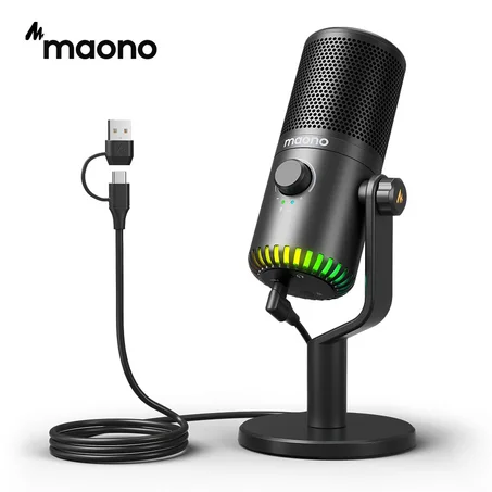 Maono USB Gaming Microphone With Type C Adapter