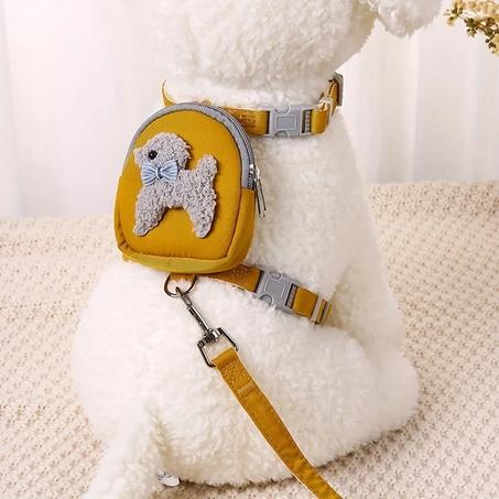 حقيبة ظهر ومقود للكلاب الصغيرة والمتوسطة