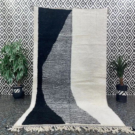 Aylal - Made To Order White And Black Moroccan Rug