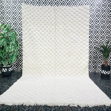 Lunja - Made To Order Plain White Moroccan Rug
