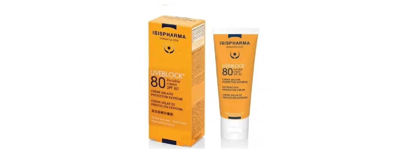 Soin Solaire ISISPHARMA Uveblock SPF80 40ml – Haute Protection Peaux Sensibles