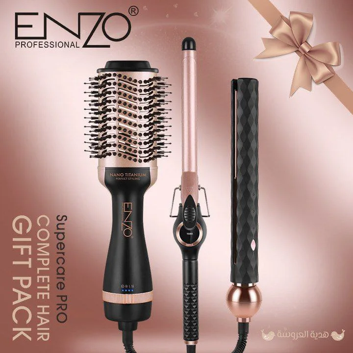 Pack ENZO EN-3311 – Brosse, Lisseur & Boucleur