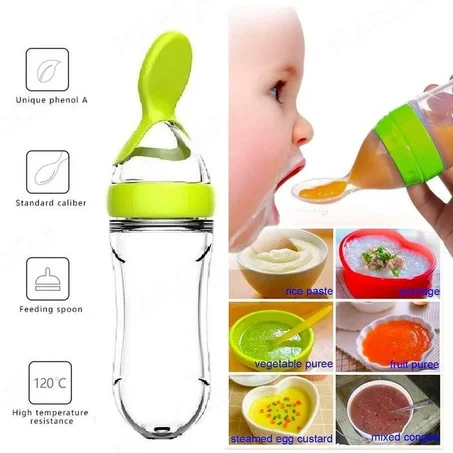 Cuillère-Biberon en Silicone pour Bébé – Alimentation Facile & Sans Désordre