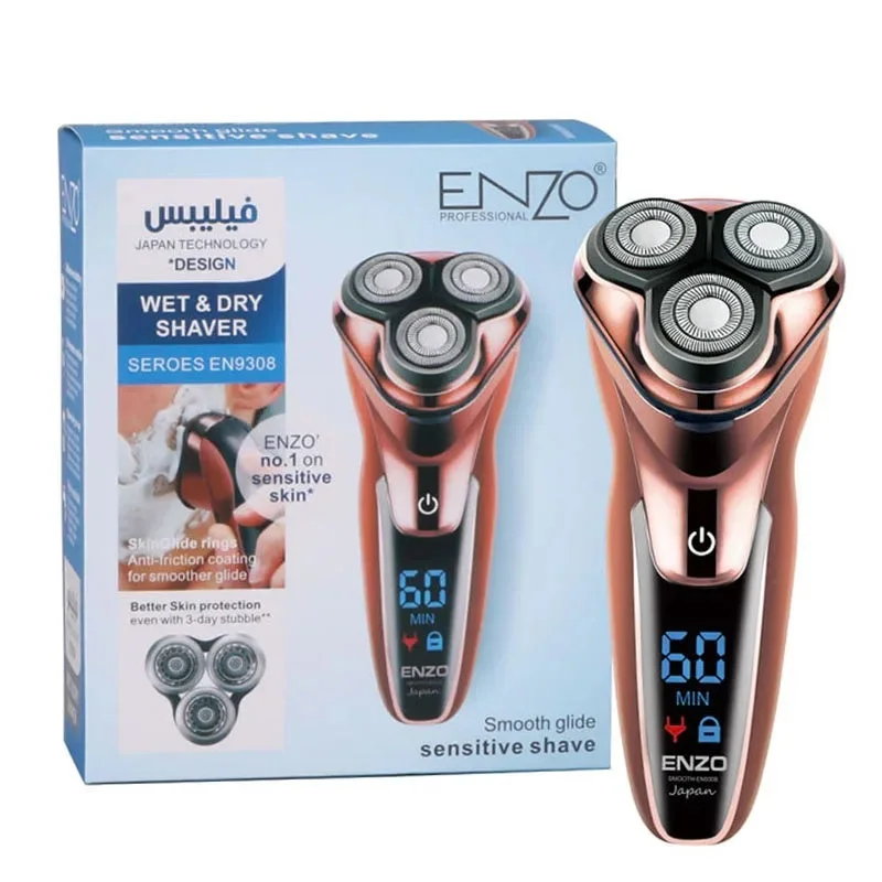 ENZO EN9308 Rasoir Électrique Rotatif de Précision pour Homme