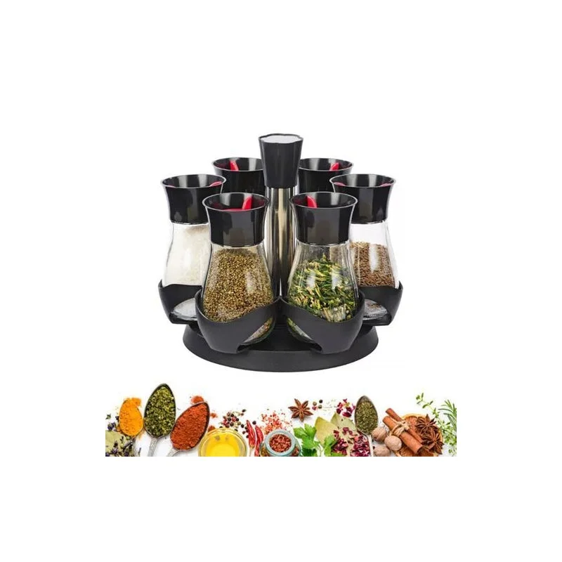 Set 6 Pots à Épices avec Support – Organisateur Cuisine