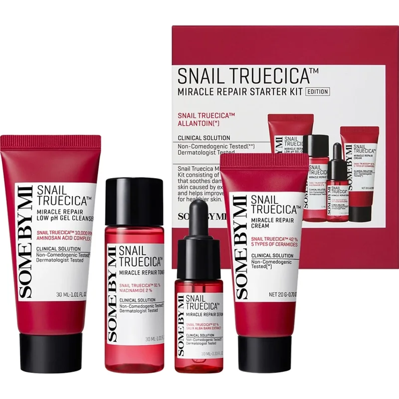 Some By Mi Snail Truecica Miracle Repair Starter Kit – Routine Coréenne Réparatrice 4 Étapes