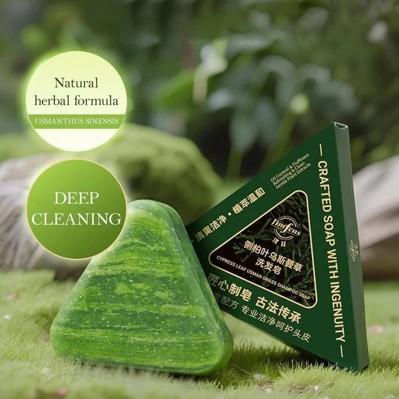 Shampoing Solide aux Herbes Usman & Ginseng – Cheveux Doux et Éclatants