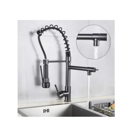 Assina Mitigeur de cuisine Flexible Double robinets Chrome moderne