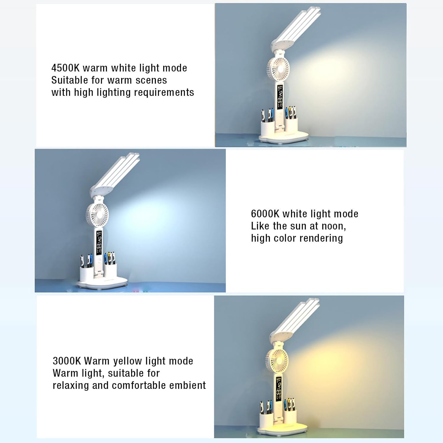 اباجوره مكتب ليد مع مروحه و ساعه