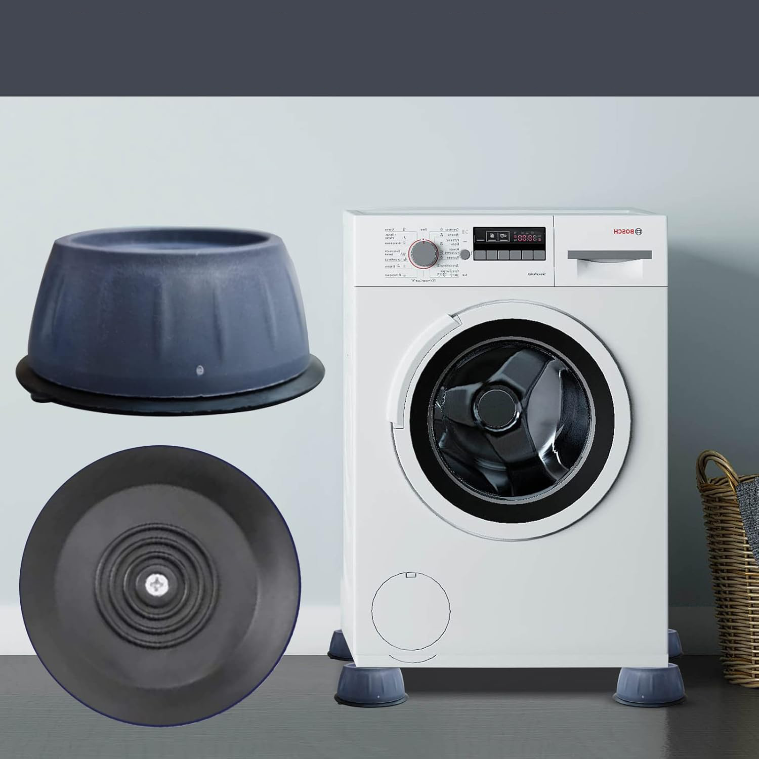 • عرض قطعتين حوامل غسالة سليكيون مانعة لانزلاق