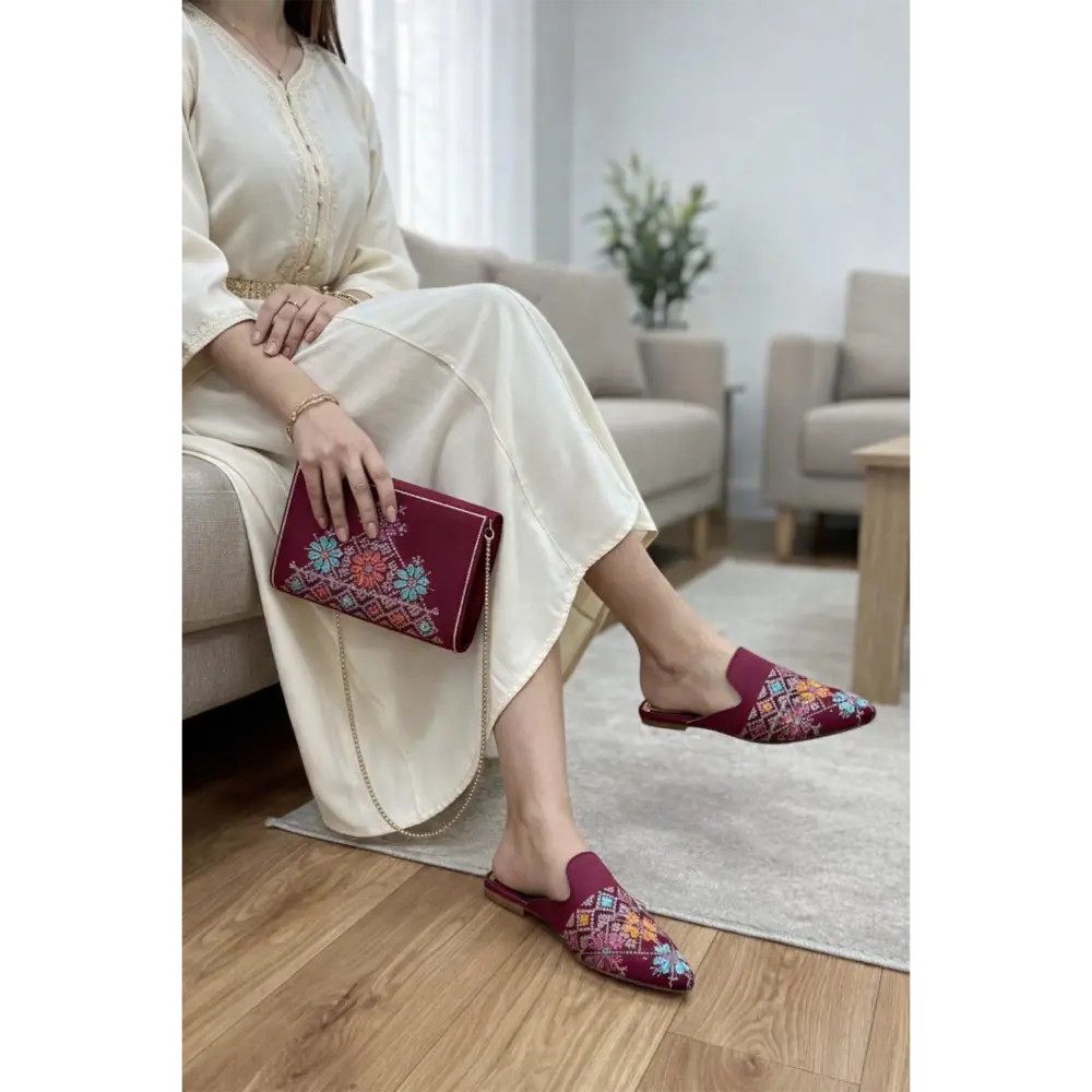 طقم صاك و بلغة بالطرز الرباطي الراقي -  أناقة تقليدية بإطلالة راقية