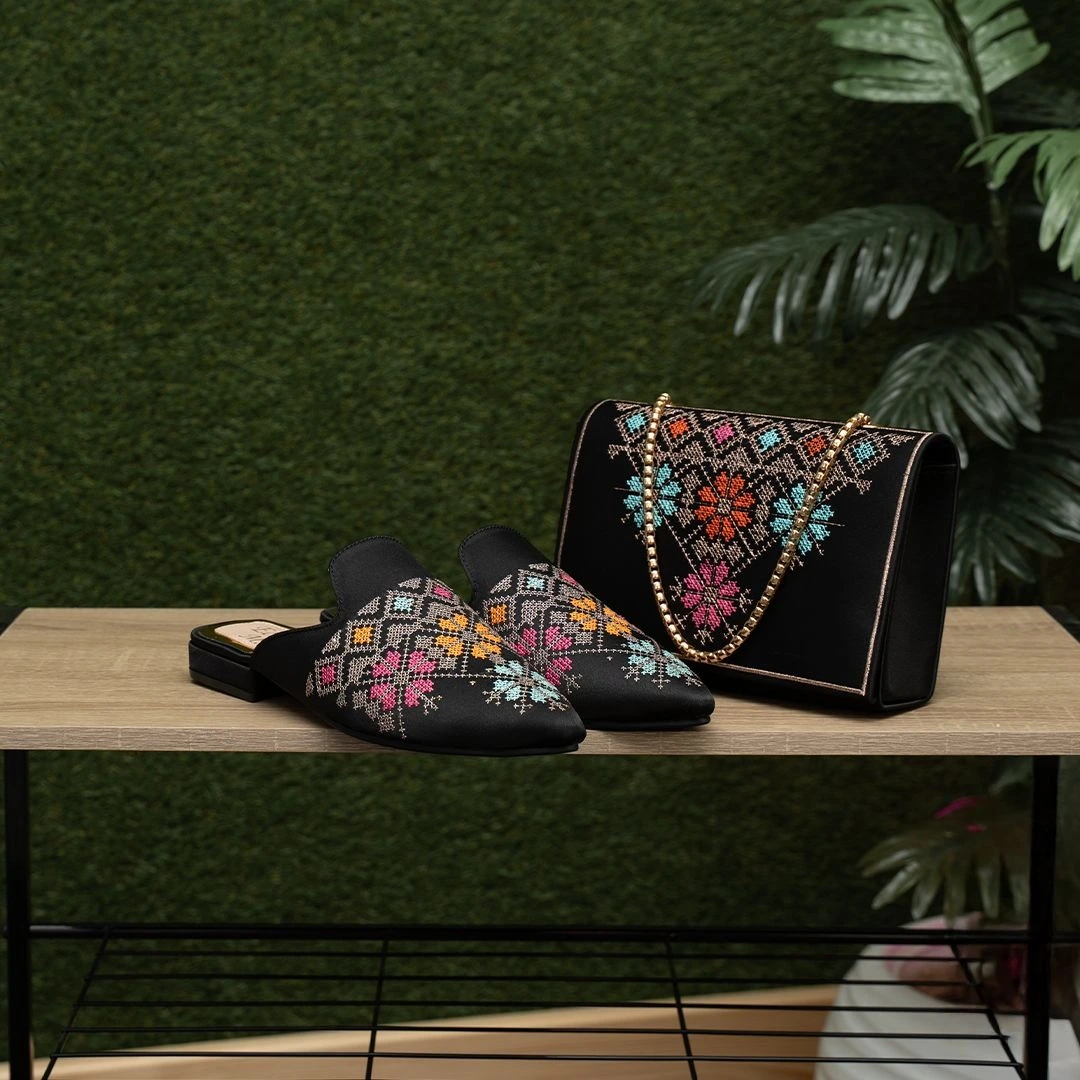 طقم صاك و بلغة بالطرز الرباطي الراقي -  أناقة تقليدية بإطلالة راقية