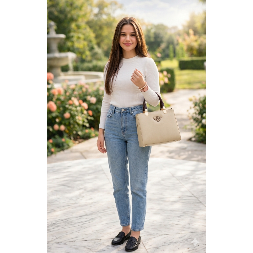 صاك PRADA الأكثر طلبا + باك هدايا فخم 🎁 ( عطر فاخر + ساعة أنيقة + محفظة نقود) بثمن مميز و عرض محدود