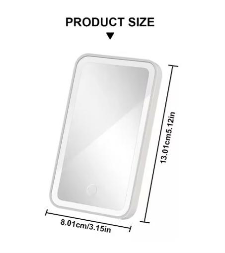 مرآة مكياج للسيارة LED قابلة للشحن